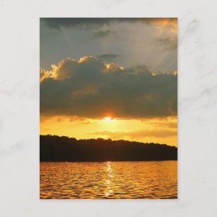Sonnenuntergang am See Postkarte