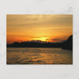 Sonnenuntergang am See Postkarte