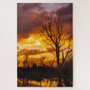 Sonnenuntergang am See Puzzle