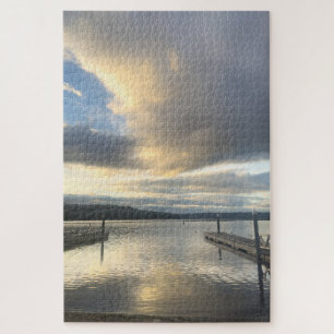 Sonnenuntergang am See Sammamish im Western Washin Puzzle
