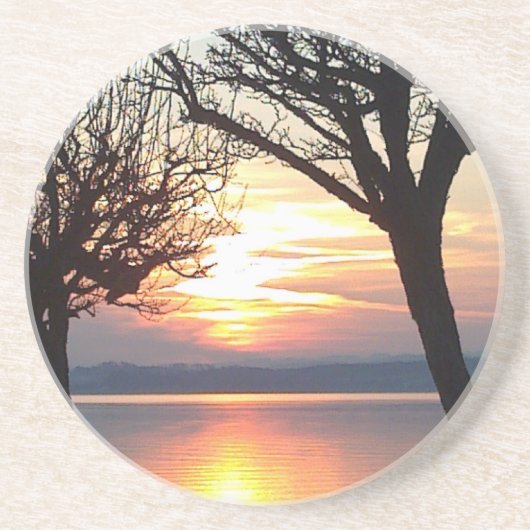 Sonnenuntergang am See Untersetzer (Vorne)