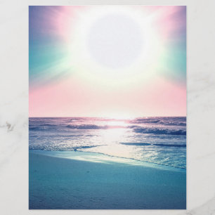 Sonnenuntergang am Sommer Meer Tropische Strand Fo Briefbogen