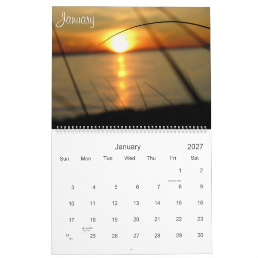 Sonnenuntergang am Strand 2010 Kalender (Jan 2027)