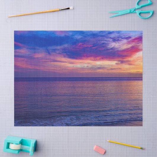 Sonnenuntergang am Strand 2 Papiertaschentuch Seidenpapier (Basteln)