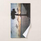 Sonnenuntergang am Strand Badhandtuch Set (Handtuch)