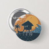 Sonnenuntergang am Strand Button (Vorne & Hinten)