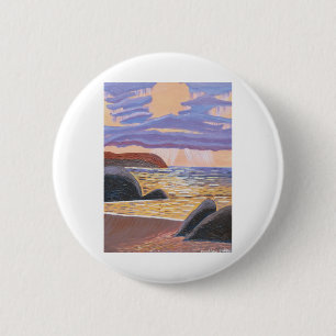 Sonnenuntergang am Strand Button