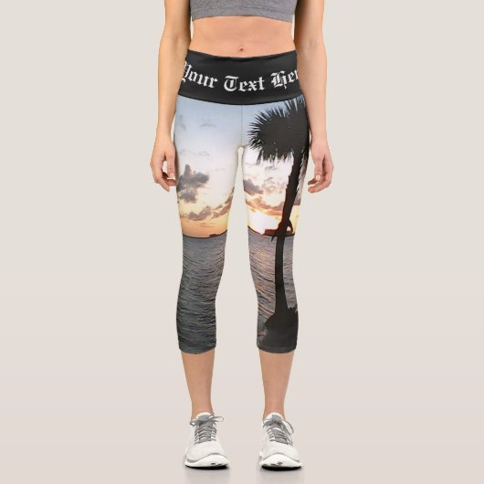 Sonnenuntergang am Strand Capri Leggings (Vorderseite)
