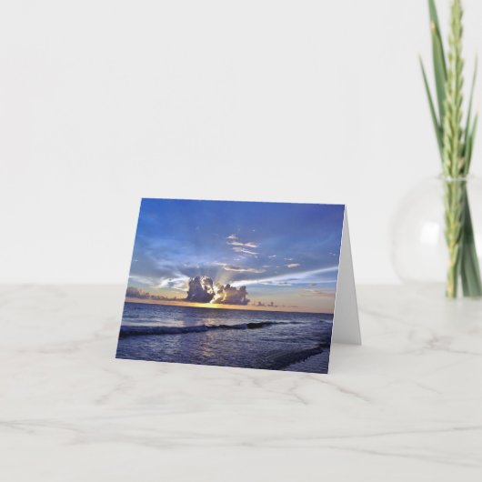 Sonnenuntergang am Strand Dankeskarte (Vorderseite)