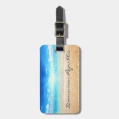 Sonnenuntergang am Strand der Dominikanischen Repu Gepäckanhänger (Vorderseite vertikal)