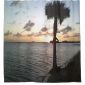 Sonnenuntergang am Strand Duschvorhang (Vorderseite)