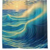 Sonnenuntergang am Strand Duschvorhang (Vorderseite)