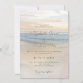Sonnenuntergang am Strand Einladung zur Hochzeit (Vorderseite)