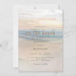 Sonnenuntergang am Strand Einladung zur Hochzeit