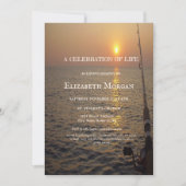 Sonnenuntergang am Strand Fischen Feier des Lebens Einladung (Vorderseite)