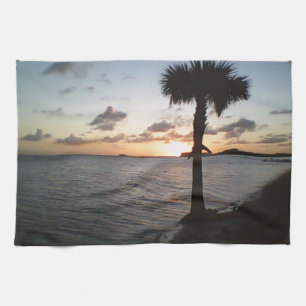 Sonnenuntergang am Strand Geschirrtuch