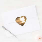 Sonnenuntergang am Strand Herz-Aufkleber (Umschlag)