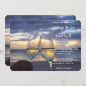 Sonnenuntergang am Strand Hochzeit Einladung (Vorne/Hinten)