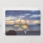 Sonnenuntergang am Strand Hochzeit Einladung (Rückseite)