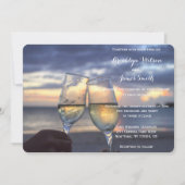 Sonnenuntergang am Strand Hochzeit Einladung (Vorderseite)