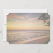 Sonnenuntergang am Strand Hochzeit, Palmen UAWG Einladung (Rückseite)