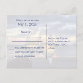 Sonnenuntergang am Strand Hochzeitskarten für UAWG Einladungspostkarte (Rückseite)