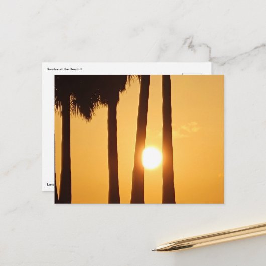 Sonnenuntergang am Strand II Postkarte (Vorderseite/Rückseite Beispiel)