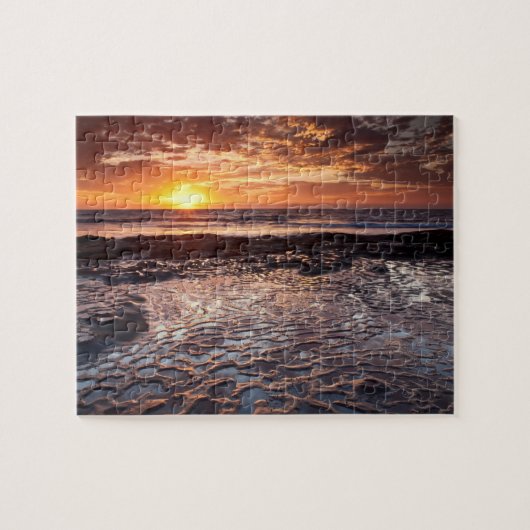 Sonnenuntergang am Strand, Kalifornien Puzzle (Horizontal)