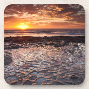 Sonnenuntergang am Strand, Kalifornien Untersetzer