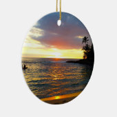 Sonnenuntergang am Strand Keramik Ornament (Rechts)