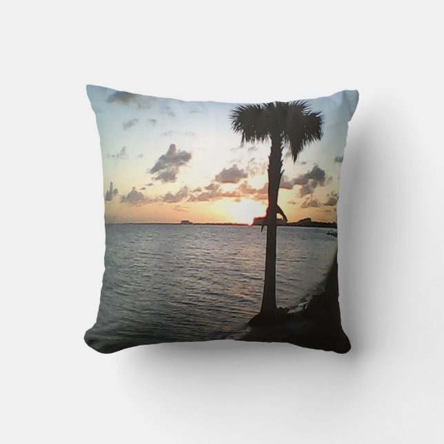 Sonnenuntergang am Strand Kissen (Vorderseite)