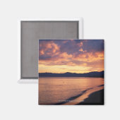 Sonnenuntergang am Strand Magnet (Vorderseite/Rückseite)