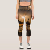 Sonnenuntergang am Strand, Mallorca Capri Leggings (Vorderseite)