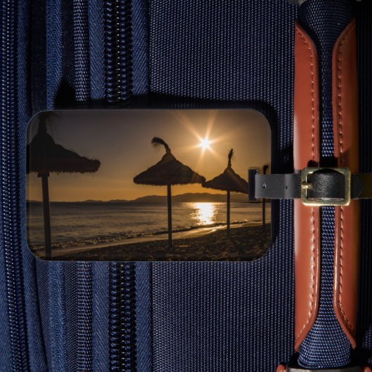 Sonnenuntergang am Strand, Mallorca, Spanien Gepäckanhänger (Vorderseite Insitu 4)