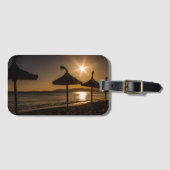Sonnenuntergang am Strand, Mallorca, Spanien Gepäckanhänger (Vorderseite (Horizontal))