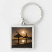 Sonnenuntergang am Strand, Mallorca, Spanien Schlüsselanhänger (Vorne)