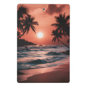 Sonnenuntergang am Strand Mini Klemmbrett (Rückseite)