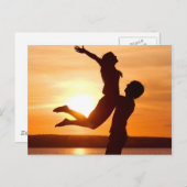 Sonnenuntergang am Strand mit mehrfacher Liebe Postkarte (Vorne/Hinten)