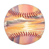 Sonnenuntergang am Strand mit Vögeln Baseball (Rückseite)
