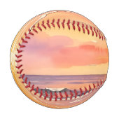Sonnenuntergang am Strand mit Vögeln Baseball (Vorderseite Links)