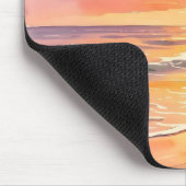 Sonnenuntergang am Strand mit Vögeln Mousepad (Ecke)