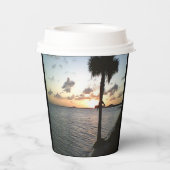 Sonnenuntergang am Strand Pappbecher (Rückseite)