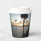 Sonnenuntergang am Strand Pappbecher (Vorderseite)