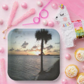 Sonnenuntergang am Strand Pappteller (Party)