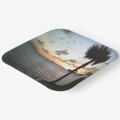 Sonnenuntergang am Strand Pappteller (Gewinkelt)