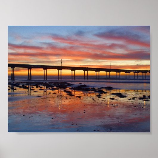 Sonnenuntergang am Strand Poster (Vorne)