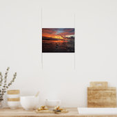 Sonnenuntergang am Strand Poster (Küche)