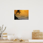 Sonnenuntergang am Strand Poster (Küche)