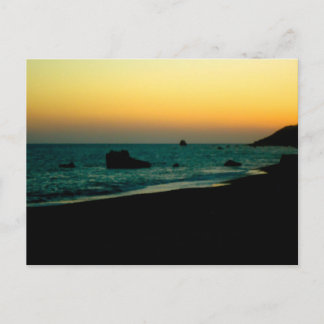 Sonnenuntergang am Strand Postkarte