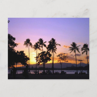 Sonnenuntergang am Strand Postkarte